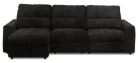 Sofa sectionnel modulaire à inclinaison électrique de gauche Elevate de Scott Living 3 pièces en tissu de chenille - Ebony