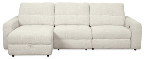 Sofa sectionnel modulaire à inclinaison électrique de gauche Elevate de Scott Living 3 pièces en tissu de chenille - beige
