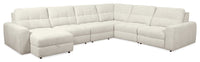 Sofa sectionnel modulaire à coulissement et inclinaison électriques de gauche Elevate de Scott Living 6 pièces en tissu de chenille - beige