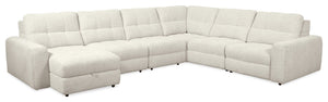 Sofa sectionnel modulaire à coulissement et inclinaison électriques de gauche Elevate de Scott Living 6 pièces en tissu de chenille - beige