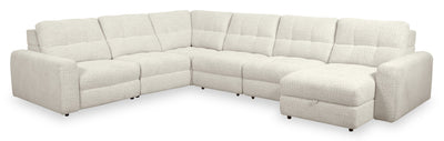 Scott Living Elevate Modular 6-Piece Right-Facing Chenille Fabric Power Reclining and Sliding Sectional - Beige | Sofa sectionnel modulaire à coulissement et inclinaison électriques de droite Elevate de Scott Living 6 pièces en tissu de chenille - beige