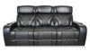 Sofa de massage à inclinaison électrique Elite de 86 po en cuir véritable avec son immersif et appuie-têtes électriques - noir