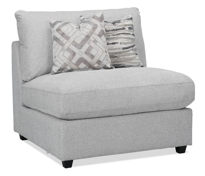 Scott Living Evolve Modular 39.5" Linen-Look Fabric Armless Chair with Feather Down Cushions - Grey | Fauteuil modulaire sans accoudoirs Evolve de Scott Living de 39,5 po en tissu d’apparence lin avec coussins en duvet et plumes - gris clair