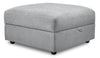 Pouf de rangement modulaire Evolve de Scott Living de 39,5 po en tissu d’apparence lin avec coussin en duvet et plumes - gris