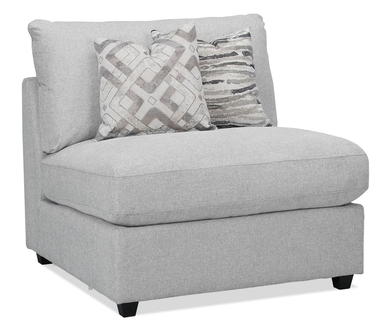 Sofa sectionnel modulaire Evolve de Scott Living 6 pièces en tissu d’apparence lin avec coussins en duvet et plumes - gris