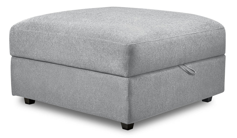 Sofa sectionnel modulaire Evolve de Scott Living 6 pièces en tissu d’apparence lin avec coussins en duvet et plumes - gris