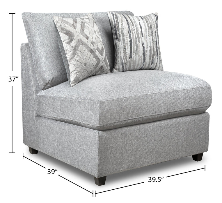 Sofa sectionnel modulaire Evolve de Scott Living 6 pièces en tissu d’apparence lin avec coussins en duvet et plumes - gris