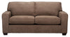 Sofa-lit double Fiona de 74 po fabriqué au Canada en tissu de chenille avec accoudoirs rectilignes - brun moka