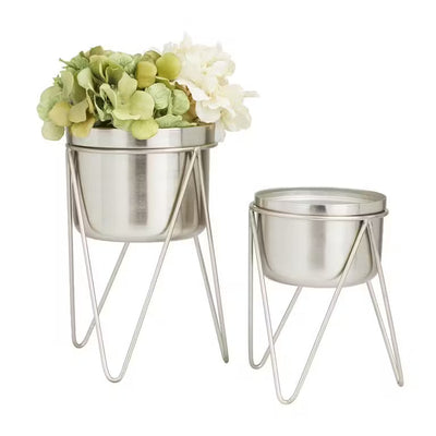 Metal 7" Planter - Set of 2|Cache-pot de 7 po en métal - ensemble de 2