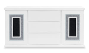 Desserte de salle à manger somptueuse Garbo de 64 po (L) avec rangement - blanche