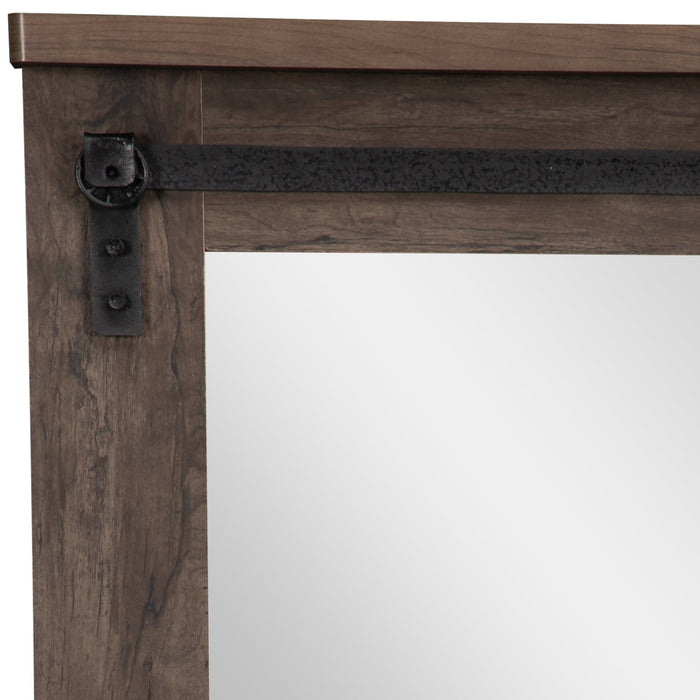 Miroir de commode de chambre à coucher rustique Grayson, fabriqué au Canada - gris foncé