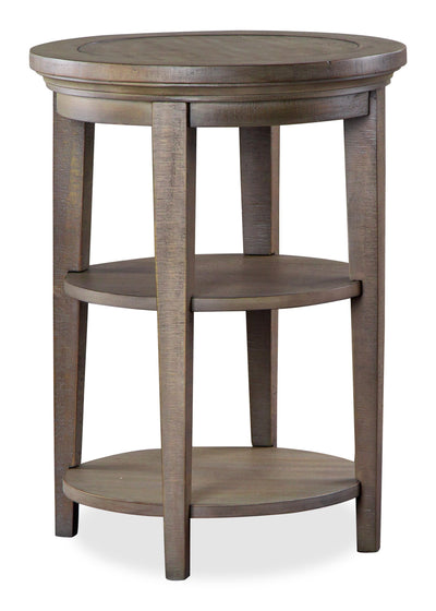 Hanson 18” Round Traditional Pine End Table - Dovetail Grey | Table de bout ronde traditionnelle Hanson de 18 po en pin - gris tourterelle