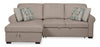 Sofa-lit sectionnel de gauche Haven de Scott Living 2 pièces en tissu de chenille avec fauteuil long de rangement - taupe