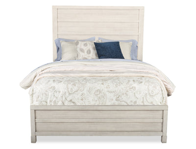 Haven Panel Bed with Headboard & Frame, White - Queen Size | Lit à panneaux Haven avec tête de lit et cadre de lit, blanc - format grand lit