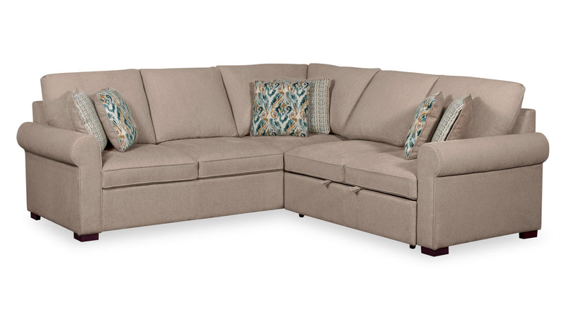 Sofa-lit sectionnel Haven de Scott Living 3 pièces en tissu de chenille - taupe