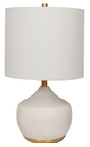 Lampe de table Iris de Kort & Co. de 25 po en céramique, crème et dorée