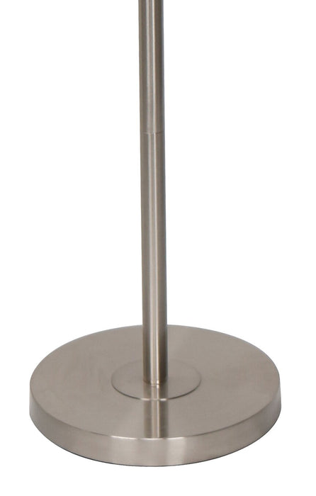 Lampe à pied Joss de Kort & Co. de 61 po acier brossé avec recharge USB et table d’appoint intégrée