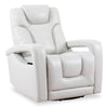 Fauteuil pivotant, coulissant et inclinable Kenzo de 35 po en tissu d’apparence cuir - gris brouillard