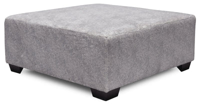 Made in Canada Koda 36" Chenille Fabric Ottoman - Plush Paloma Grey | Pouf Koda de 36 po fabriqué au Canada en tissu de chenille - gris Paloma luxueux