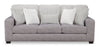 Sofa Koda de 92 po fabriqué au Canada en tissu de chenille et de fausse fourrure avec coussins amovibles - gris Paloma luxueux