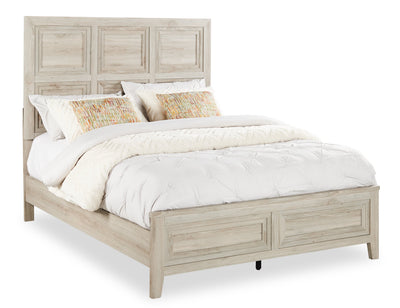 Lara Panel Bed with Headboard & Frame, Antique Grey - Queen Size | Lit à panneau Lara avec tête de lit et cadre de lit, gris antique - format grand lit