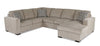 Sofa-lit sectionnel de droite Legend 3 pièces fabriqué au Canada en tissu de chenille avec fauteuil long de rangement - beige platine