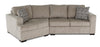 Sofa sectionnel de gauche Legend 2 pièces fabriqué au Canada en tissu de chenille avec fauteuil enveloppant - beige platine