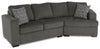 Sofa sectionnel de droite Legend 2 pièces fabriqué au Canada en tissu de chenille avec fauteuil enveloppant - brun étain