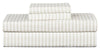 Ensemble de draps Striped de 4 pièces en coton pour très grand lit - gris clair