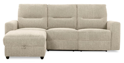 Meadow 2-Piece Left-Facing Chenille Fabric Power Reclining Sectional with Storage Chaise - Taupe | Sofa sectionnel de gauche à inclinaison électrique Meadow 2 pièces en tissu de chenille avec fauteuil long de rangement - taupe