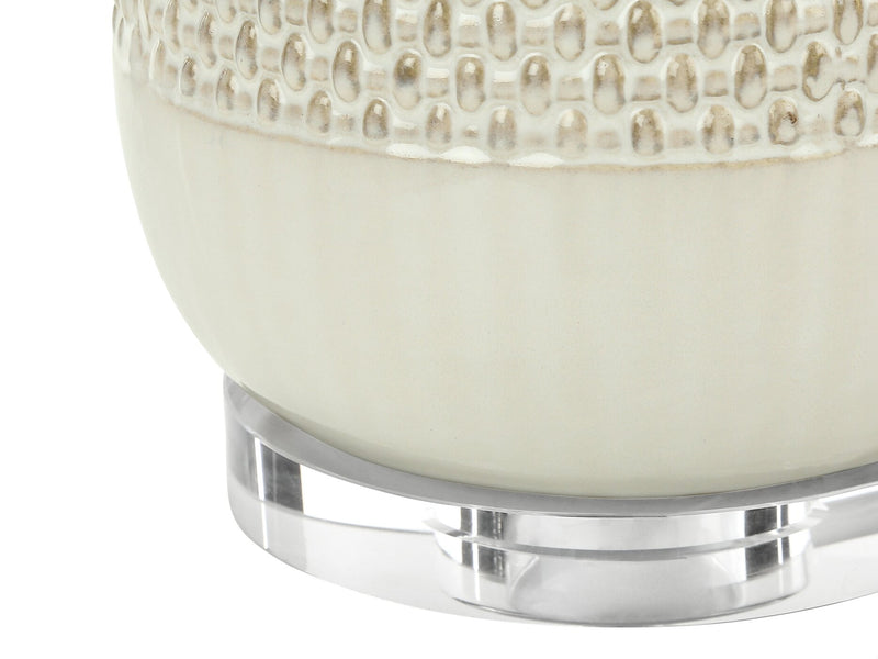 Lampe de table de 31 po en céramique crème