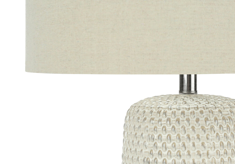 Lampe de table de 31 po en céramique crème