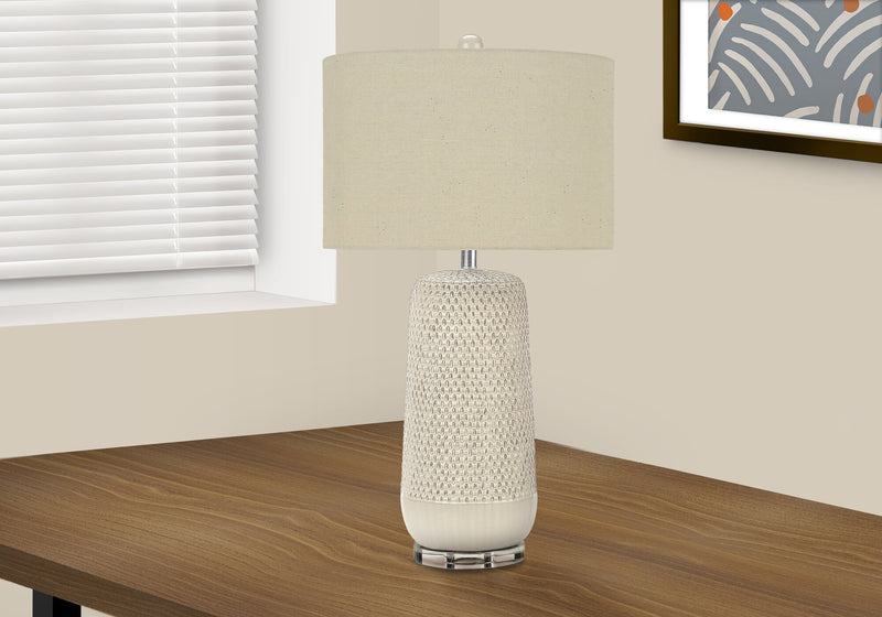Lampe de table de 31 po en céramique crème