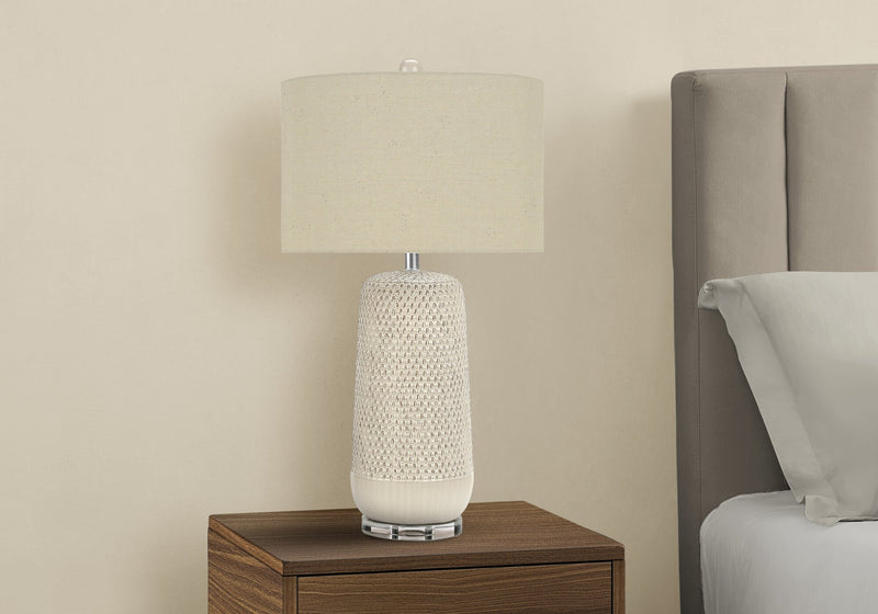 Lampe de table de 31 po en céramique crème