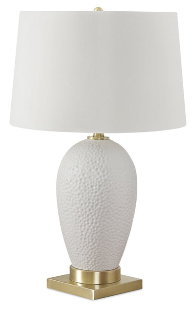26" White and Gold Table Lamp|Lampe de table de 26 po blanche et dorée