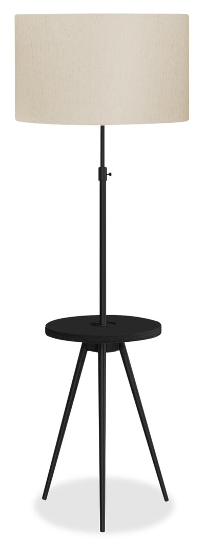 63" Black Metal Tripod Floor Lamp with USB Port|Lampe à pied de style trépied de 63 po en métal noir avec port USB
