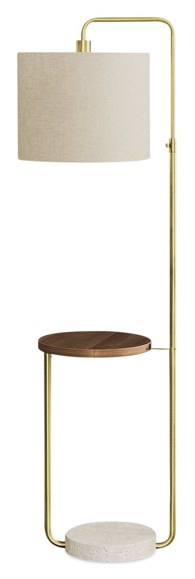 67" Brass Metal Floor Lamp with USB Port|Lampe à pied de 67 po en métal laiton avec port USB