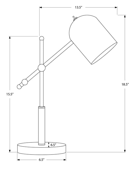 Lampe de travail de 18 po en métal laiton pour le bureau ou la table