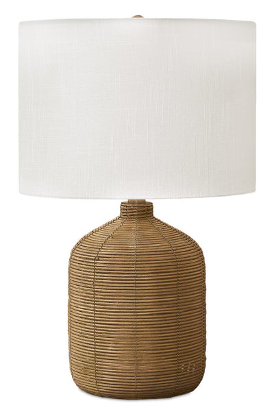 23" Brown Rattan Table Lamp|Lampe de table de 23 po en rotin brun