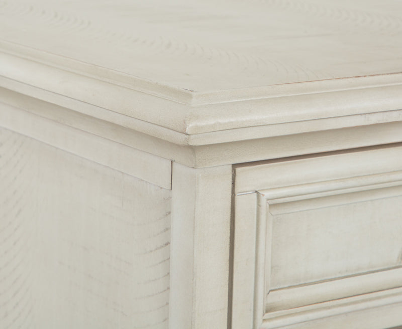 Table de fauteuil traditionnelle Newman de 18 po avec rangement - pin blanc albâtre