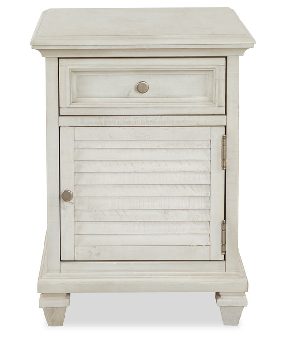 Table de fauteuil traditionnelle Newman de 18 po avec rangement - pin blanc albâtre