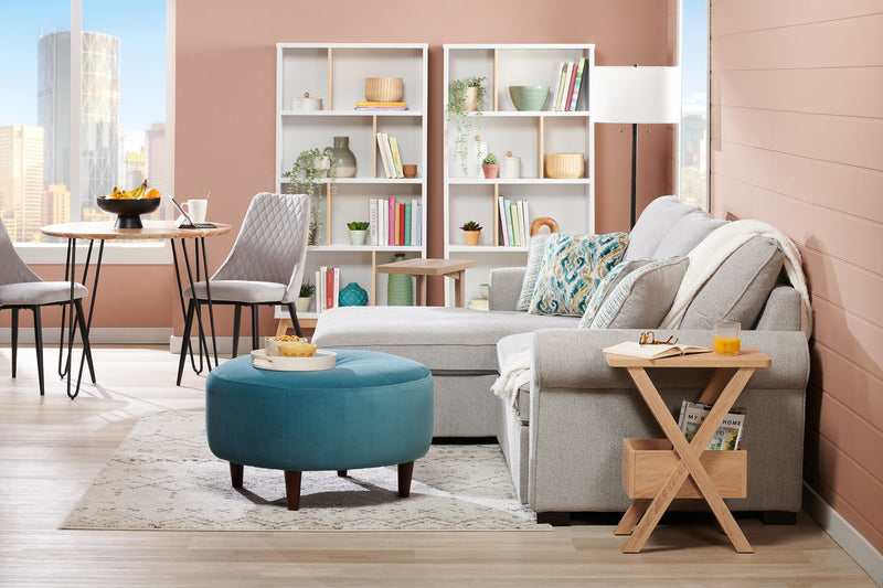 Table de fauteuil Orrie de 11,75 po en forme de C - taupe