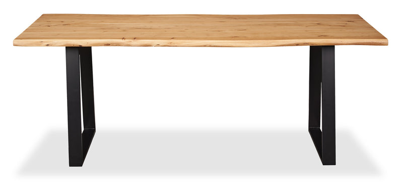 Table de salle à manger Oskar de 79 po (L) en acacia et métal - naturelle et noire