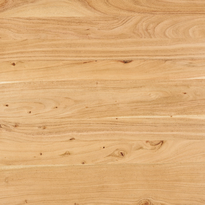 Table de salle à manger Oskar de 79 po (L) en acacia et métal - naturelle et noire