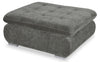 Pouf modulaire Plaza de Scott Living de 38 po en tissu avec coussin capitonné et pattes en métal - gris