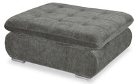 Pouf modulaire Plaza de Scott Living de 38 po en tissu avec coussin capitonné et pattes en métal - gris