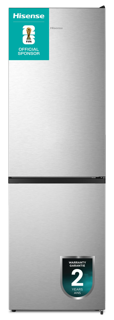 Hisense 23.4" 10.7 Cu. Ft. Bottom-Mount Refrigerator - Titanium - RB12A2CSE | Réfrigérateur Hisense de 10,7 pi³ et de 23,4 po à congélateur inférieur - titane - RB12A2CSE