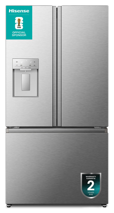 Hisense 36" 22.4 Cu. Ft. French-Door Refrigerator - Stainless Steel - RF225C3CSEI | Réfrigérateur Hisense de 22,4 pi³ et de 36 po à portes françaises - acier inoxydable - RF225C3CSEI