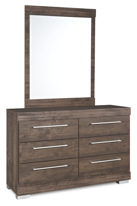 Commode de chambre à coucher Riley de 49 po (L) x 31 po (H) à 6 tiroirs, fabriquée au Canada - grise