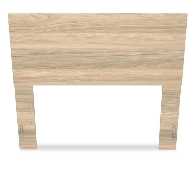 Ensemble de chambre à coucher Riley 5 pièces avec lit à panneaux, commode et miroir, fabriqué au Canada, naturel - format lit double